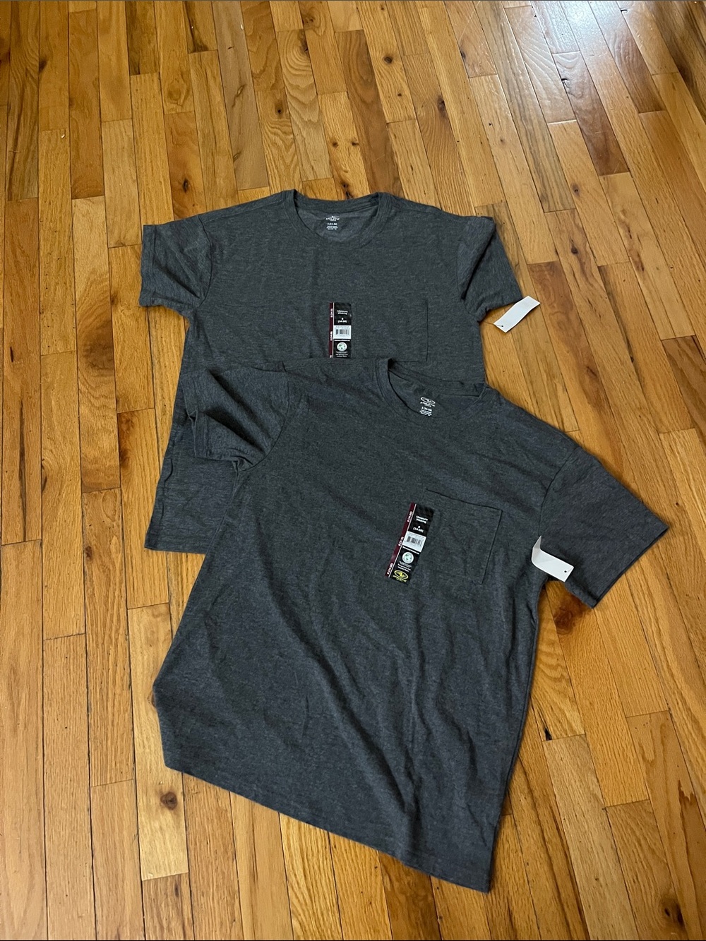 2 Athletic Works Charcoal Gray Pocket Tee - Short Sleeve Crew